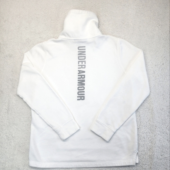 Under Armour White Long Collar Pullover Sweatshirt Men's Medium - Picture 2 of 7